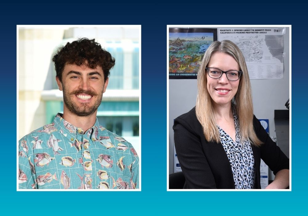 Ryan Beshai, left, and Professor Cascade Sorte